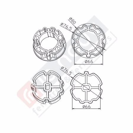 Roue et couronne pour tube ZF80 moteur ROLLIA Delta Dore 