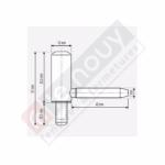 Fiche mâle pour menuiserie PVC Blanc M7x40