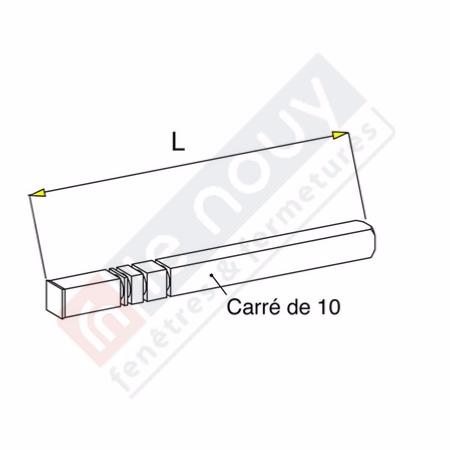 Axe hors joue carré de 10 L120 ZF