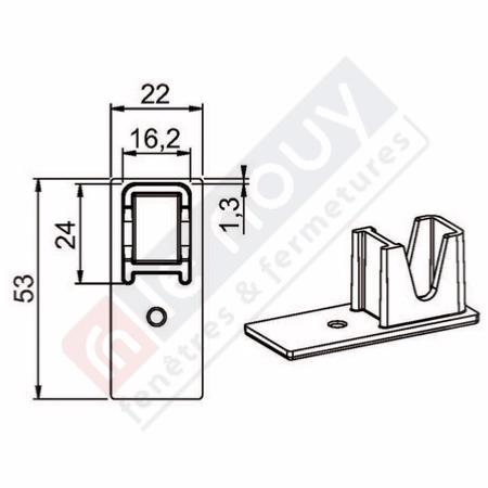 Butée basse pour coulisse Réno