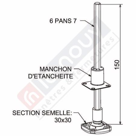 Sortie de caisson invisible D16 - 6 pans 7