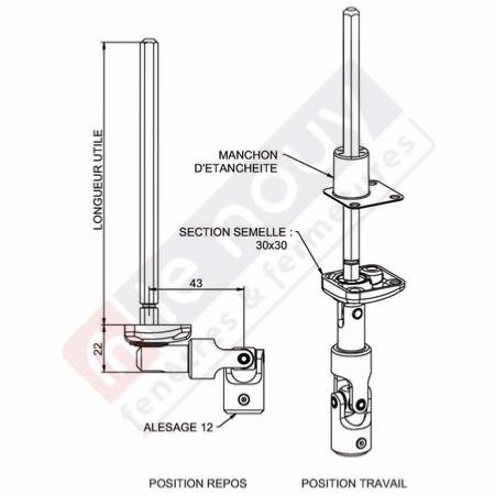 Mini Bloc-guide Angulaire déporté Blanc