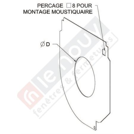 	Flasque de guidage Fixe Arrondi D70 Coffre 180