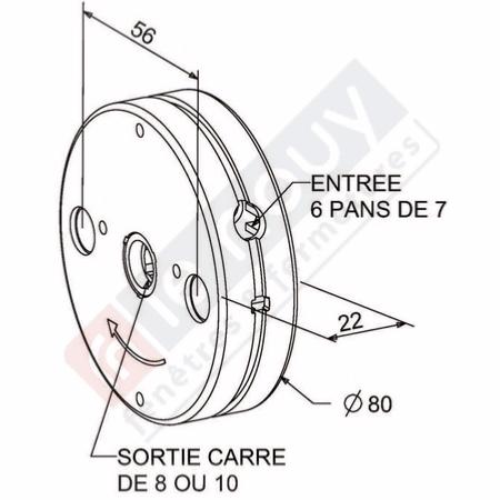 Treuil MINIVIS 6P7 - Carré de 10 Sans fin de course - ZF