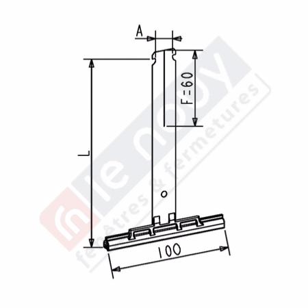 Attache tablier à clipper 142mm pour lame 8mm ZF