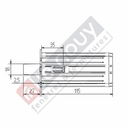 Embout escamotable ZF 64 TETON Diamètre 18 / CARRE 10  L27