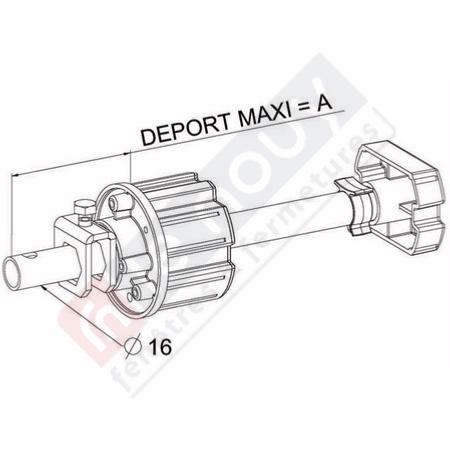 Tandem ou Embout Téléscopique ZF64 Ø16 Réglable / Tube L220