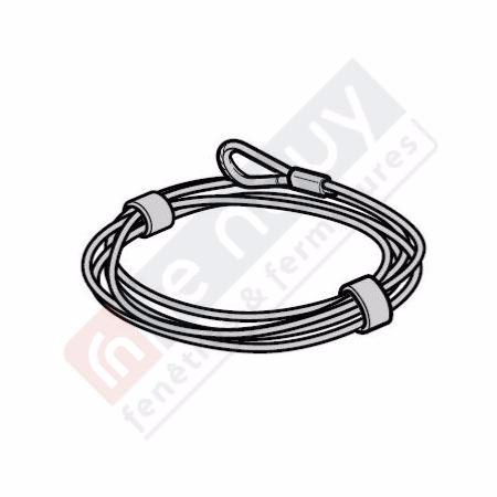 Câble Métallique Hormann, ferrure L, longueur = 5280 mm